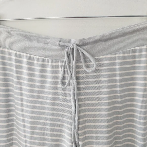 Gilligan & O'Malley pajama pants Large blue white stripes joggers drawstring - Picture 4 of 8